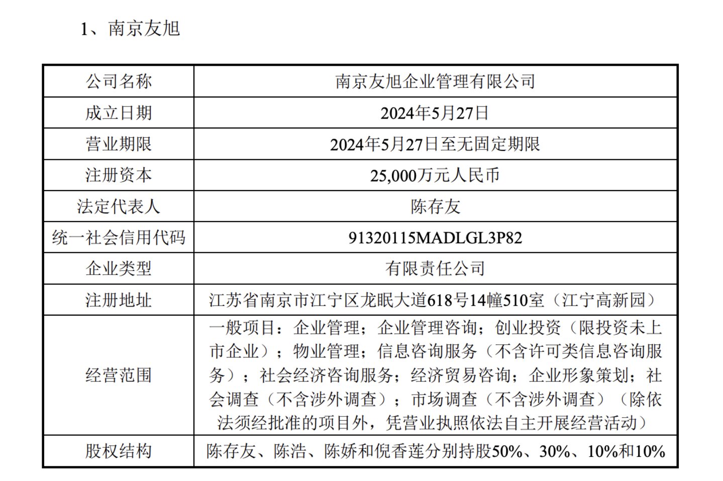 南京旭友基本情况