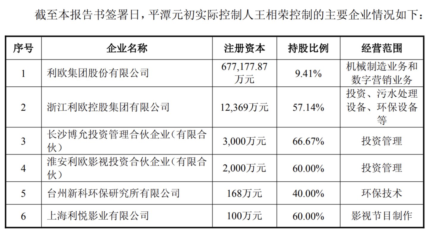 王相荣旗下主要企业